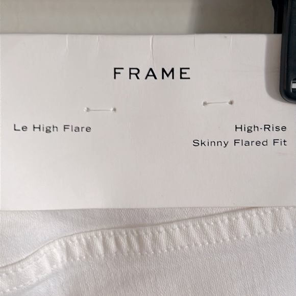 New FRAME High Rise Skinny Flared Fit White Stretch Denim Jean - Le High Flare - Picture 9 of 13